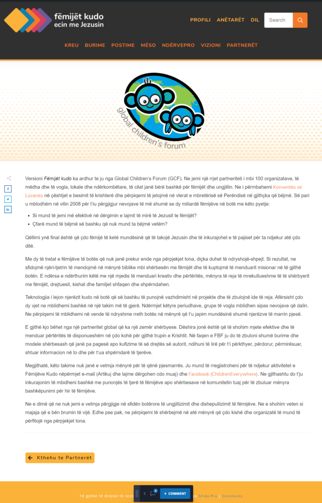 Femijet Kudo - Global Children partner Partner profile