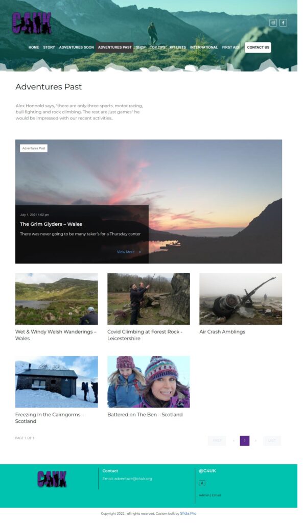 C4UK Adventures Past page C4UK Adventures Past page